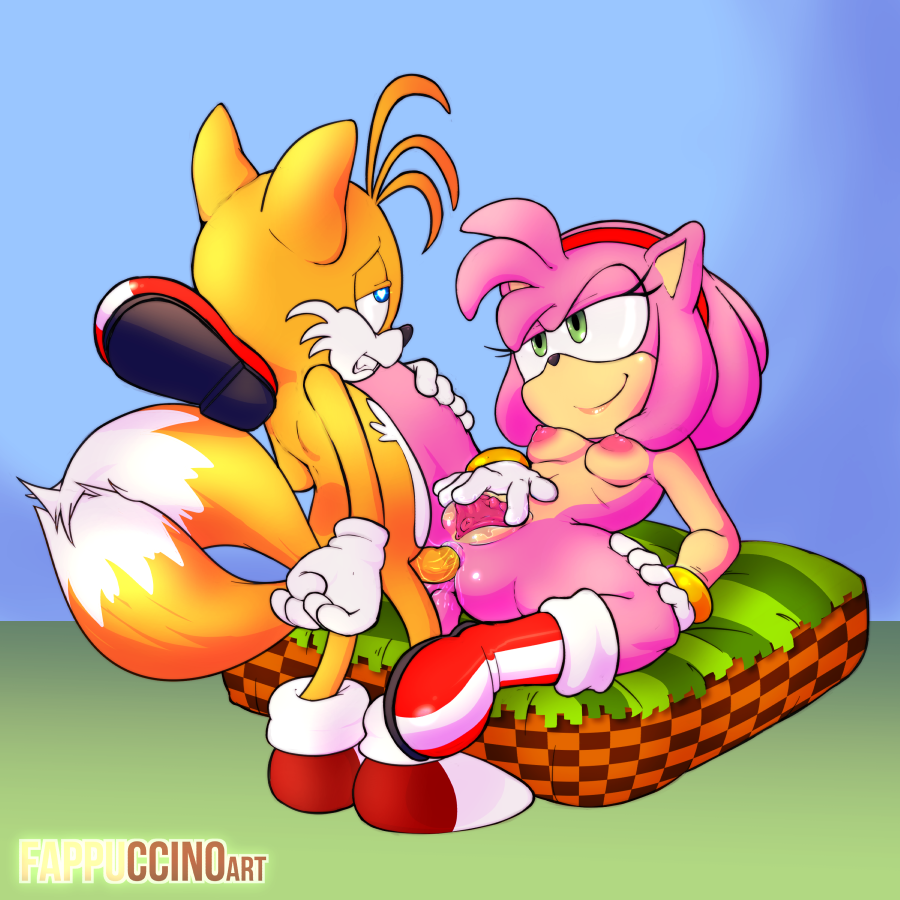 &lt;3 &lt;3_eye amy_rose anal anal_penetration anthro beast_(disambiguation) blonde_hair blue_eyes canine clitoris clothing fappuccinoart female footwear fox fur gloves green_eyes hair hairband half-closed_eyes hedgehog looking_pleasured male male/female mammal masturbation miles_prower nipples penetration penis pillow pink_fur pink_hair pussy pussy_juice sex shoes smile sonic_(series) sonic_series spread_legs spreading tagme video_games yellow_fur