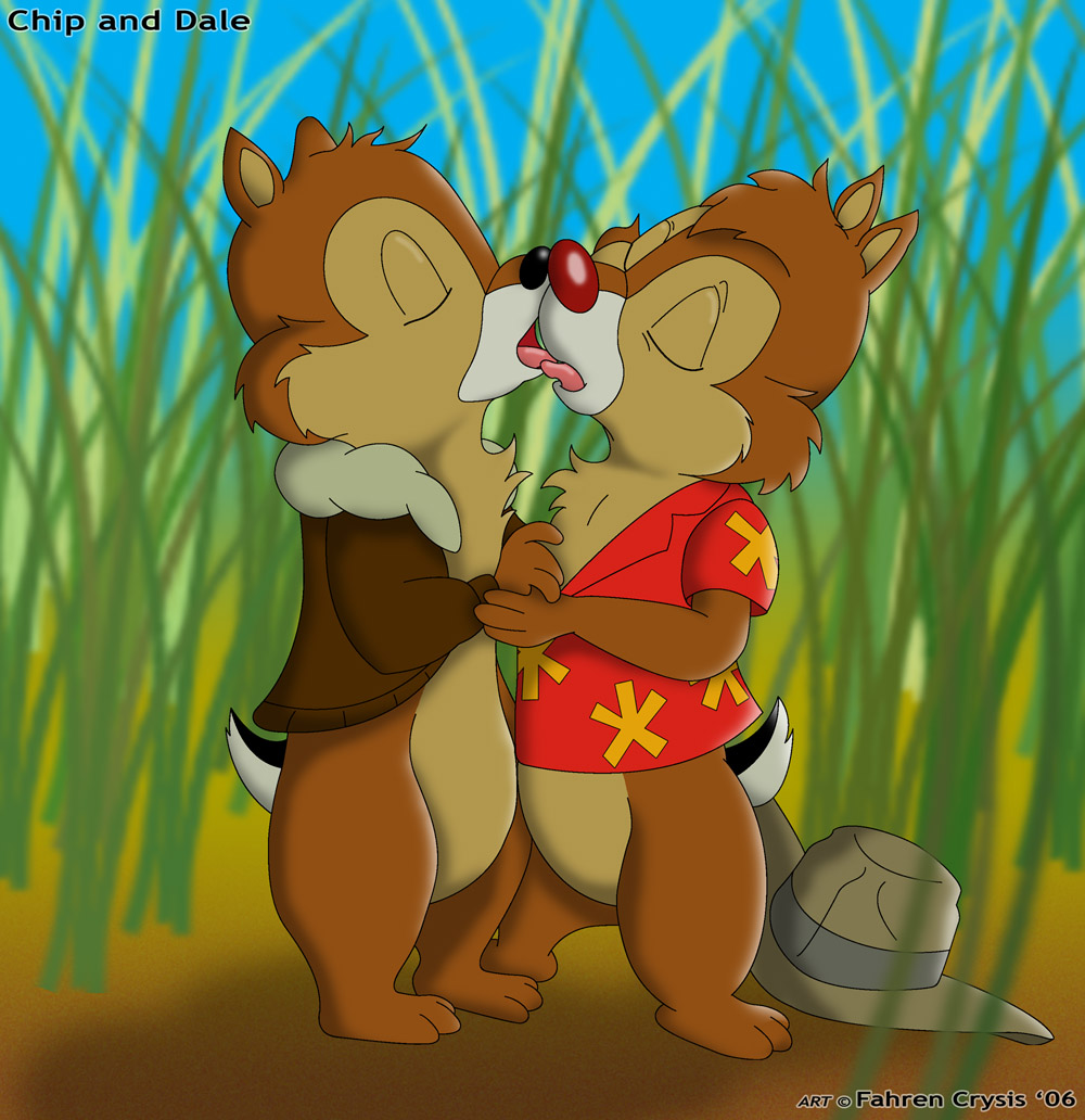 2006 chip_'n_dale_rescue_rangers chip_(cdrr) chipmunk dale_(cdrr) disney fahrencrysis kissing male male/male mammal rodent