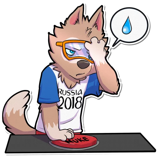 2017 alpha_channel anthro canine cobaltsynapse facepalm fifa male mammal mascot simple_background solo speech_bubble transparent_background wolf zabivaka