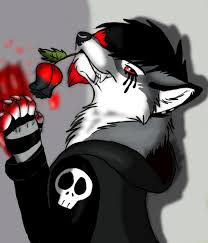 blood canine clothing dye emo flower fox fur jacket makeup male mammal plant skull teeth unknown_artist