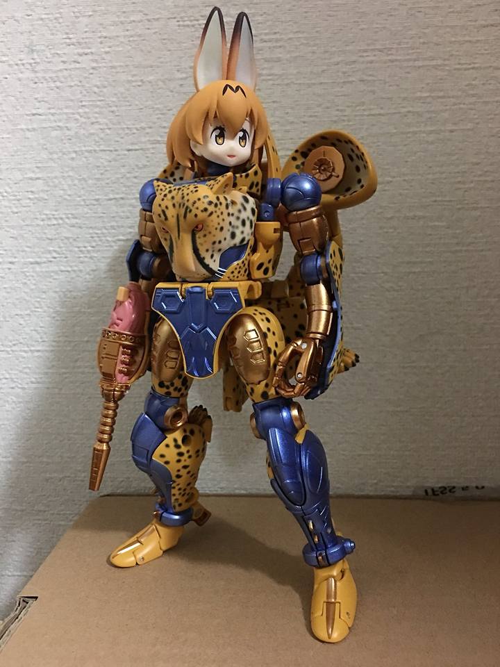 beast_wars cheetah_print cheetor crossover figma full_body gun kemono_friends maximal mecha photo science_fiction serval serval_(kemono_friends) serval_ears solo toy trait_connection transformers weapon