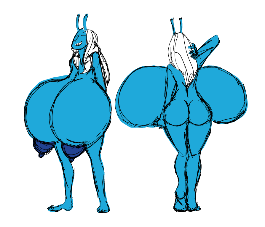 andorian big_breasts breast_expansion breasts butt expansion female hair huge_breasts hyper hyper_breasts kevemperor long_hair nipples not_furry smile solo star_trek white_hair