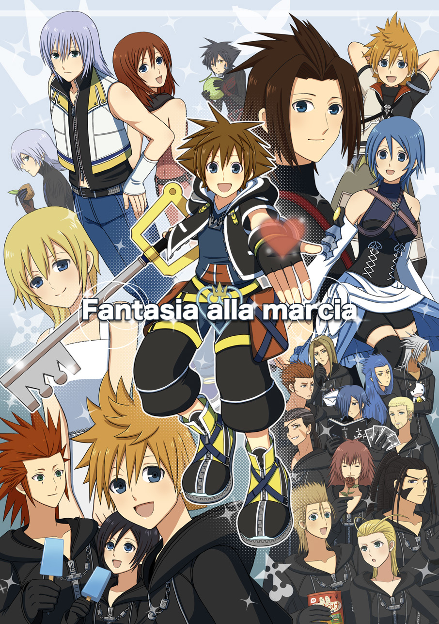 axel_(kingdom_hearts) bad_id bad_pixiv_id black_coat_(kingdom_hearts) black_hair blonde_hair blue_eyes breasts demyx dress highres kairi_(kingdom_hearts) kingdom_hearts kingdom_hearts_358/2_days kingdom_hearts_birth_by_sleep kingdom_hearts_chain_of_memories kingdom_hearts_ii larxene lexaeus long_hair looking_at_viewer luxord marluxia medium_hair multiple_boys multiple_girls namine organization_xiii red_hair riku riku_replica roxas saix short_hair smile sora_(kingdom_hearts) sundress terra_(kingdom_hearts) vanitas ventus vexen white_dress xaldin xemnas xigbar xion_(kingdom_hearts) zexion