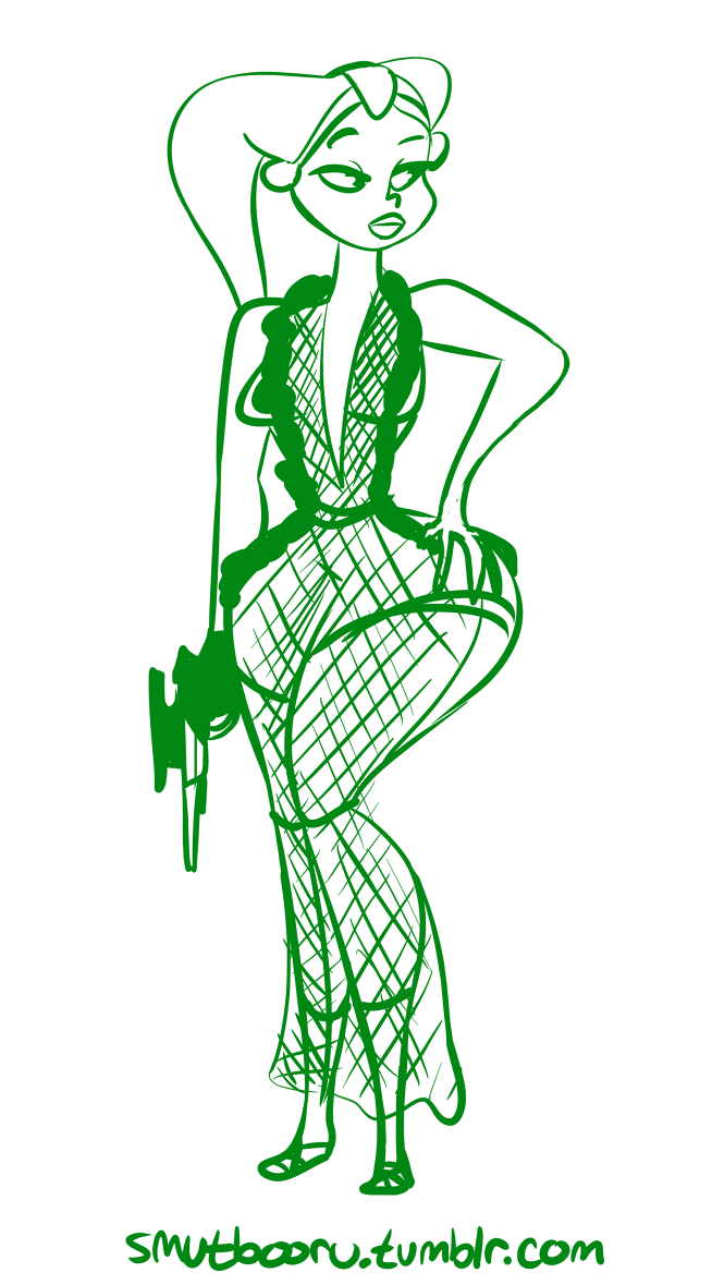 2016 alien breasts clothed clothing digital_media_(artwork) female fishnet footwear fully_clothed gun hand_on_hip holding_object humanoid line_art not_furry oola ranged_weapon sandals simple_background skimpy smutbooru solo standing star_wars thick_thighs twi'lek voluptuous weapon wide_hips