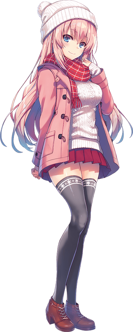 1girl bangs black_legwear blue_eyes blush breasts brown_footwear buttons closed_mouth coat eyebrows_visible_through_hair full_body hand_on_own_chest ichinose_honami_(youjitsu) long_hair long_sleeves looking_at_viewer medium_breasts official_art pink_hair pleated_skirt pom_pom_(clothes) red_skirt ribbed_sweater scarf shiny shiny_clothes shiny_hair shiny_skin shoes skirt sleeves_past_wrists smile solo standing sweater thighhighs tomose_shunsaku transparent_background wing_cap winter_clothes winter_coat youkoso_jitsuryoku_shijou_shugi_no_kyoushitsu_e