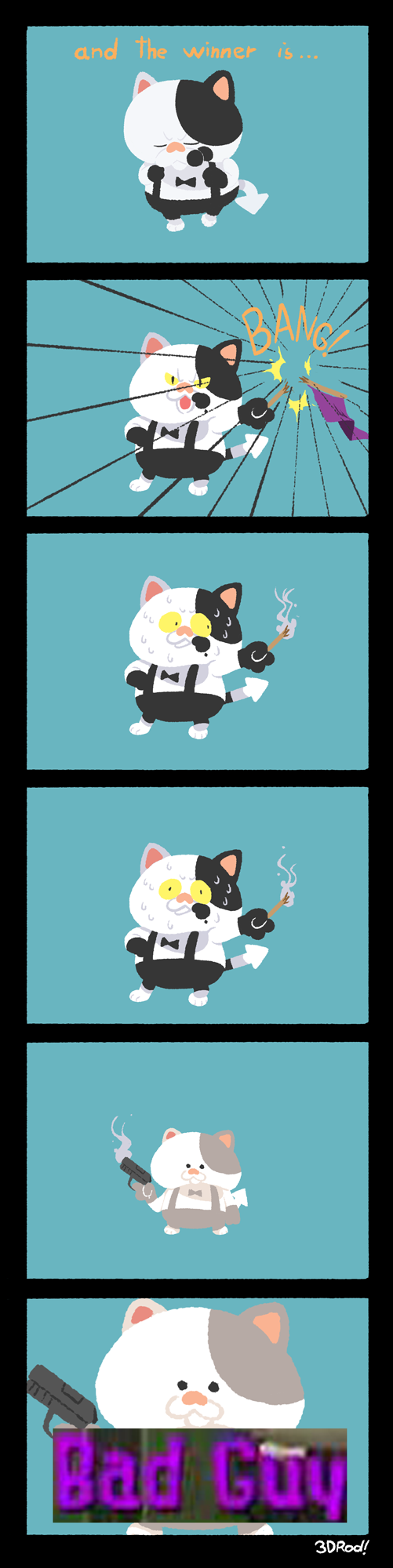 2017 3drod_(artist) blue_background cat comic english_text feline flag gun hi_res humor judd lil_judd_(character) male mammal nintendo ranged_weapon simple_background splatoon sweat text video_games weapon yellow_eyes