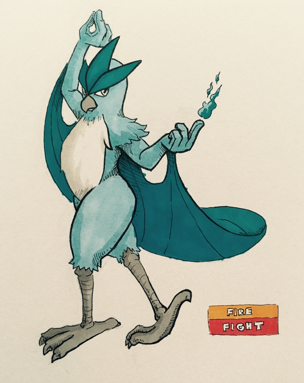 2017 4_fingers 4_toes ambiguous_gender anisodactyl anthro anthrofied articuno avian beak biped bird blue_feathers blue_fire chest_tuft claws english_text feather_tuft feathers firebending firefightdex frown full-length_portrait grey_beak grey_claws grey_eyes hatching_(technique) hi_res legendary_pok&eacute;mon looking_away marker_(artwork) mfanjul multicolored_feathers nintendo nude pointing pok&eacute;mon pok&eacute;mon_(species) pok&eacute;morph portrait pose raised_arm shadow shawl shoulder_tuft side_view simple_background solo spikes standing talons text toe_claws toes toony traditional_media_(artwork) tuft two_tone_feathers video_games white_background white_feathers