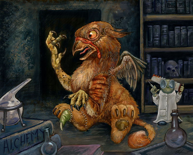 3_toes avian blood book bookshelf duo featureless_crotch feral gryphon human inside lab_coat mammal nude primate saw scientist shelf syringe toes tools ursula_vernon wings