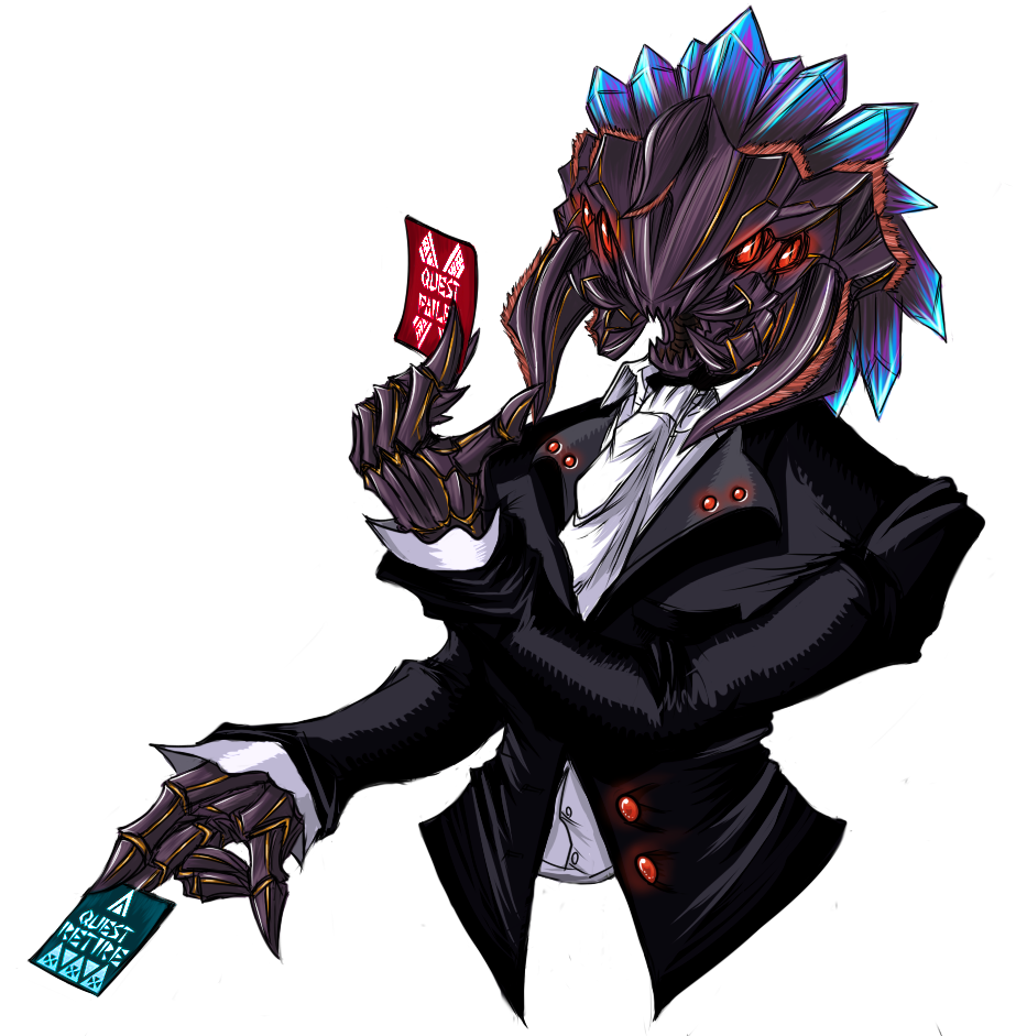 card crystal formal holding holding_card monster_hunter no_humans solo tagane
