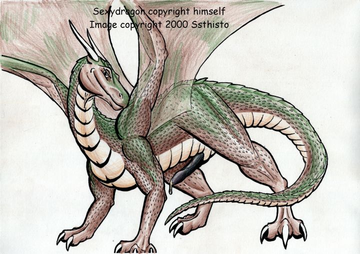 2000 claws dragon dripping erection horn looking_at_viewer male penis scalie smile solo ssthisto_(artist) western_dragon wings