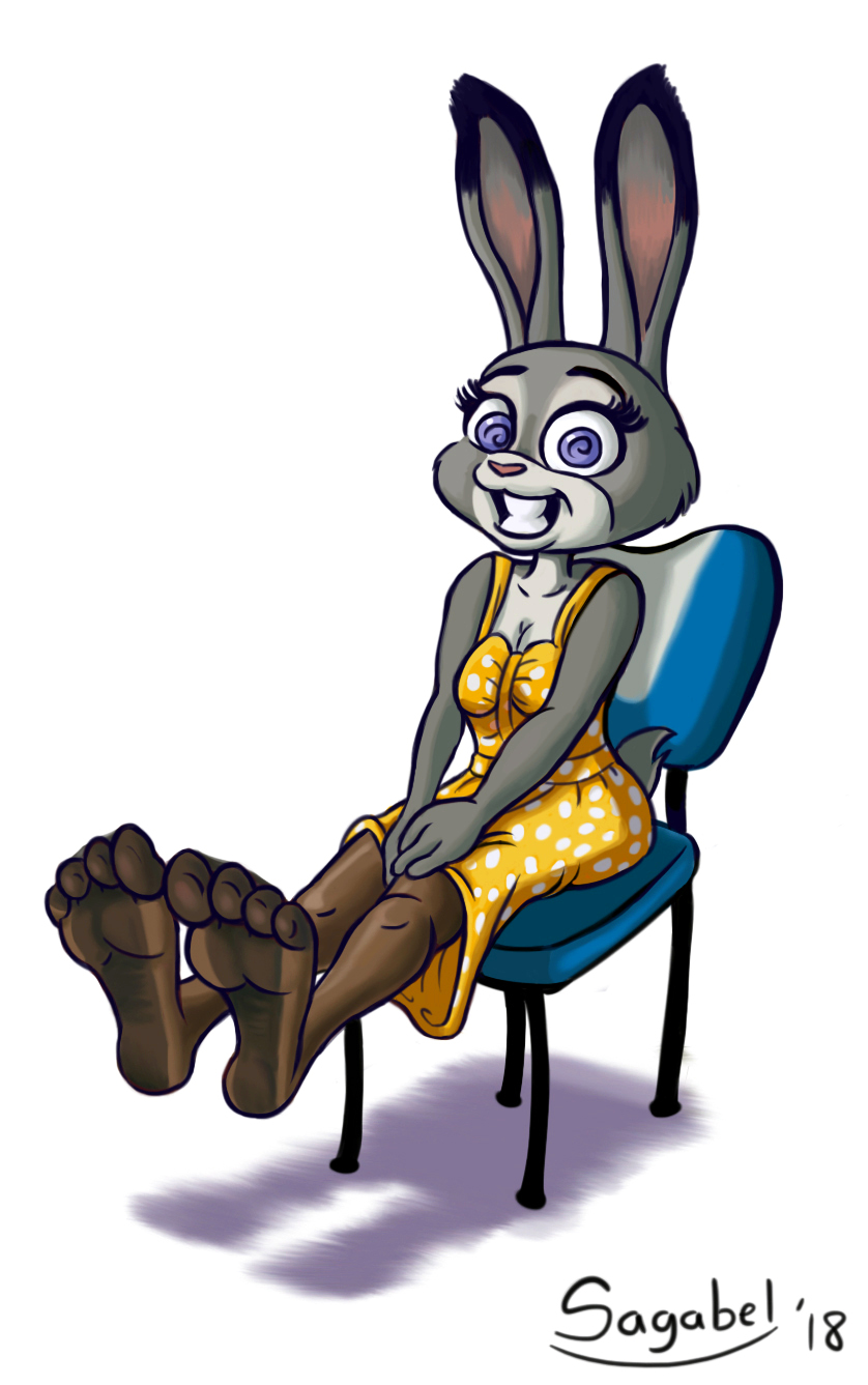 chair clothing disney dress female hypnosis judy_hopps lagomorph legwear mammal mind_control pantyhose paws rabbit sagabel simple_background solo spiral_eyes zootopia