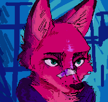 2018 anthro bate_(artist) blade_runner blade_runner_2049 blood blood_from_nose canine clothed clothing crossover disney fox green_eyes k_(blade_runner) male mammal nick_wilde nosebleed solo zootopia