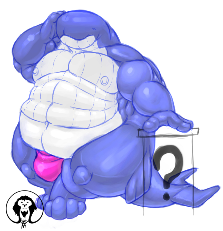 anthro big_muscles big_pecs bulge cetacean clothing eyes_closed fat_rolls male mammal marine muscular nintendo nipples obese overweight pecs pok&eacute;mon pok&eacute;mon_(species) smile solo speedo swimsuit thick_thighs video_games wailord xatanlion