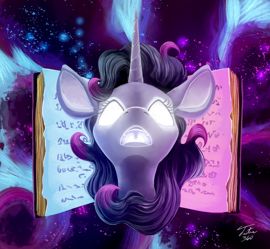 2018 book digital_media_(artwork) equine female feral hair horn mammal oleander_(tfh) open_mouth solo them's_fightin'_herds tsitra360 unicorn
