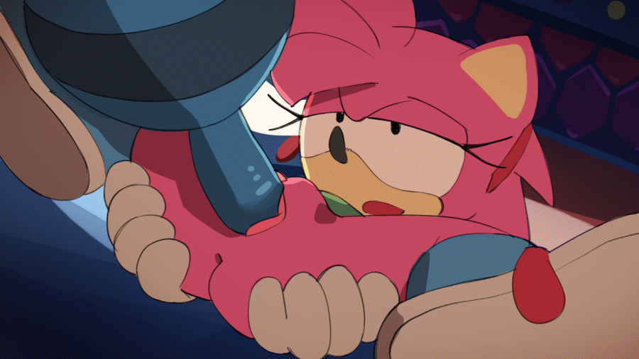 amy_rose animated anthro black_nose bottomless butt buzz_bomber clothed clothing female footwear fridge_(artist) gloves hair hairband hand_on_butt hedgehog machine male male_penetrating mammal open_mouth pink_hair robot sex short_hair sonic_(series) spread_legs spreading vaginal