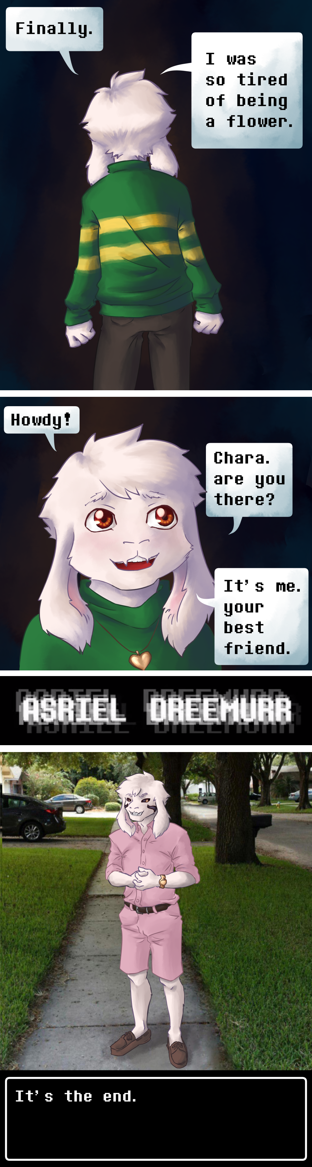 asriel_dreemurr boss_monster caprine clothed clothing comic deijii digital_media_(artwork) fur horn humor joke long_ears looking_at_viewer male mammal meme red_eyes smile text undertale video_games white_fur you_know_i_had_to_do_it_to_em young