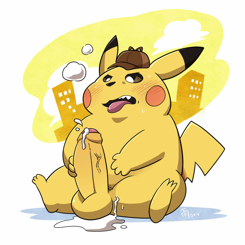 anthro balls barefoot blush brown_eyes building city cum cum_on_balls cum_on_leg cum_on_penis cute detective detective_pikachu detective_pikachu_(video_game) erection hat humanoid_penis male mammal masturbation nintendo nude on_ground open_mouth orgasm overweight penis pikachu pok&eacute;mon pok&eacute;mon_(species) rodent sharp-teeth sitting solo spread_legs spreading sweat takataka thick_penis tongue tongue_out uncut vein veiny_penis video_games