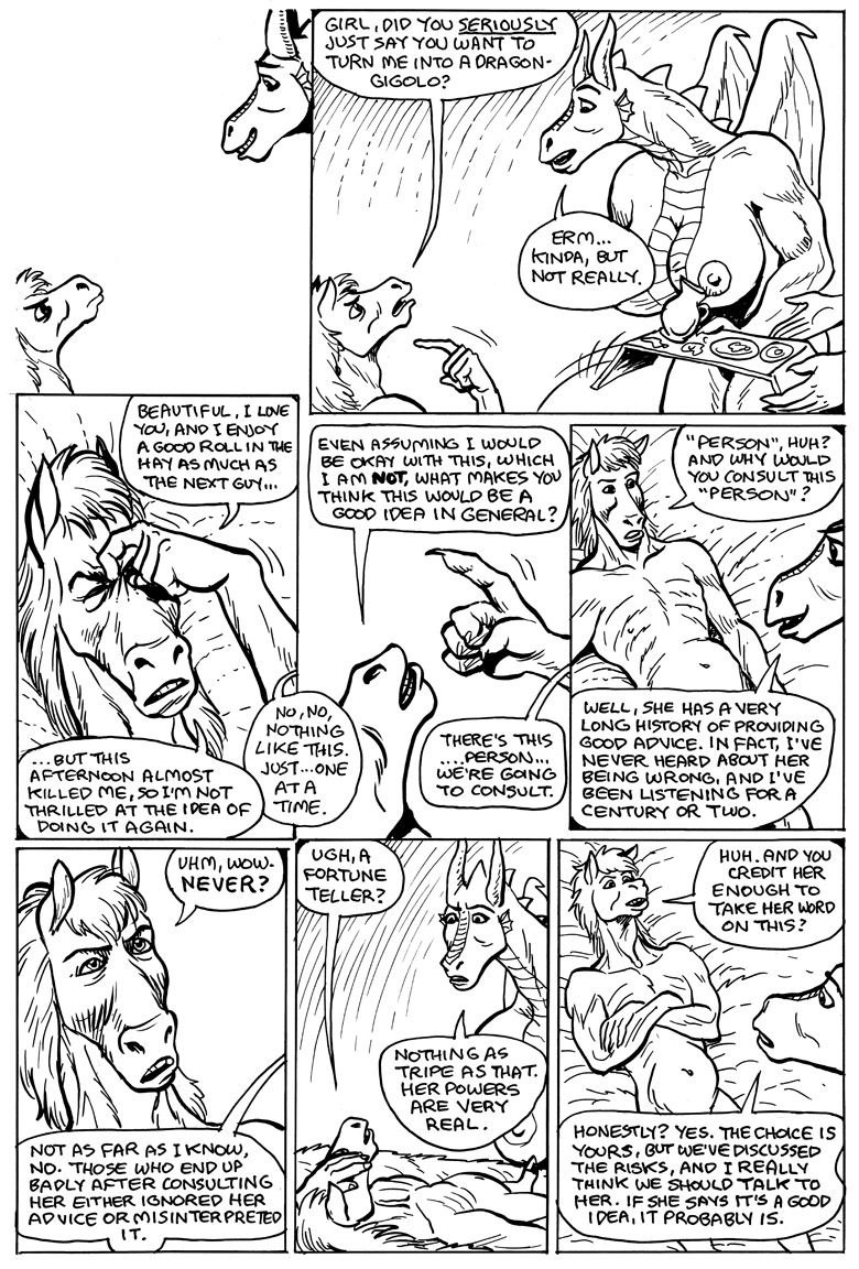 2018 anthro areola big_breasts black_and_white breasts claws comic dragon english_text equine female gustav_(here_there_be_dragons) here_there_be_dragons horn horse huge_breasts karno larger_female male mammal monochrome nipples nude open_mouth scalie size_difference skinny smaller_male speech_bubble teeth text wings zashy