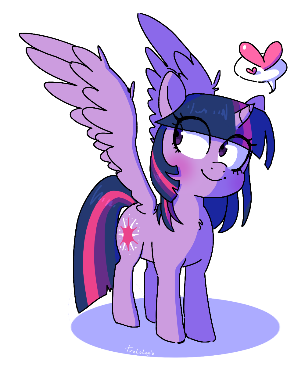 &lt;3 2018 alpha_channel cutie_mark equine female feral friendship_is_magic hair horn mammal multicolored_hair my_little_pony simple_background smile solo speech_bubble tralalayla transparent_background twilight_sparkle_(mlp) unicorn_horn winged_unicorn wings