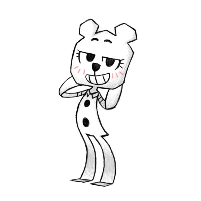 animated anthro bear blush boxoftoffee cartoon_network clothing dress eyelashes female hip_thrust looking_at_viewer mammal paper simple_background smile solo standing teri_(tawog) the_amazing_world_of_gumball white_background