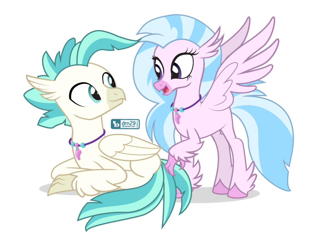 2018 avian blue_eyes brother brother_and_sister dm29 duo female friendship_is_magic hair hippogryph jewelry male my_little_pony necklace purple_eyes sibling silverstream_(mlp) sister terramar_(mlp) wings