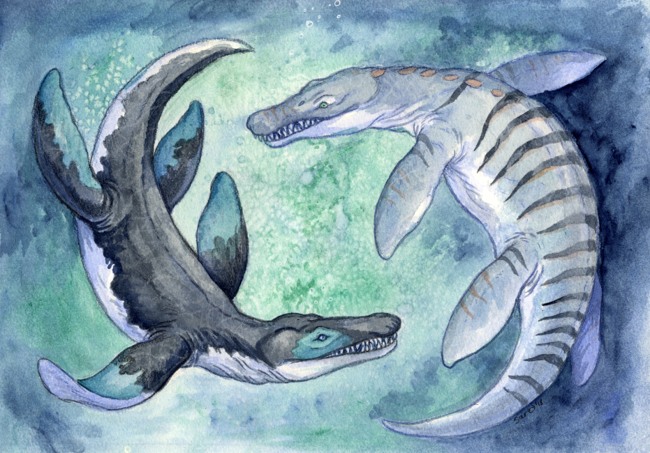 2018 ambiguous_gender caribou_(artist) duo feral fin lipleurodon lizard reptile scalie teeth traditional_media_(artwork)