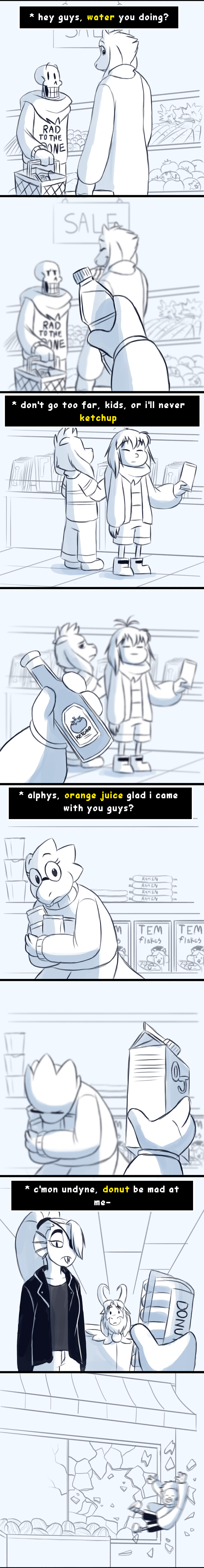 alphys animated_skeleton asgore_dreemurr asriel_dreemurr bone boss_monster caprine comic dialogue english_text fish human humor lizard mammal marine papyrus_(undertale) protagonist_(undertale) reptile sans_(undertale) scalie skeleton tc-96 text toriel undead undertale undyne video_games