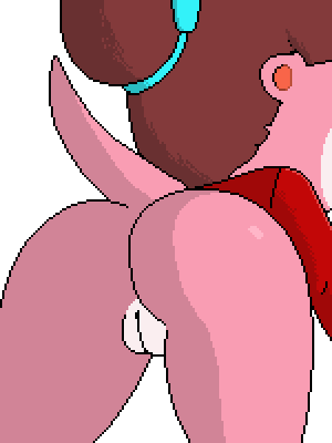 animal_crossing butt clothing digital_media_(artwork) female lottie_(animal_crossing) low_res mammal mustelid nintendo otter pixel_(artwork) pussy rear_view sheepwithcrystallicfur video_games