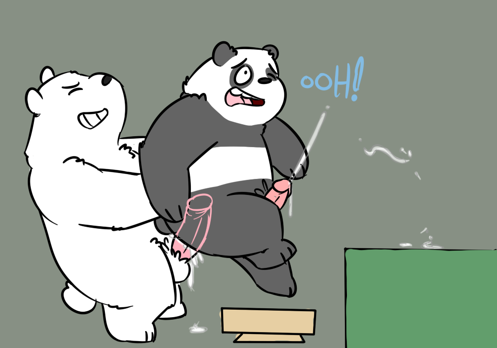 anal anal_penetration anthro balls bear cartoon_network cum cum_in_ass cum_inside cumshot duo ejaculation english_text erection graft_(artist) humanoid_penis ice_bear male male/male mammal nude orgasm panda panda_(wbb) penetration penis polar_bear prostate_stimulation see-through_view simple_background text we_bare_bears