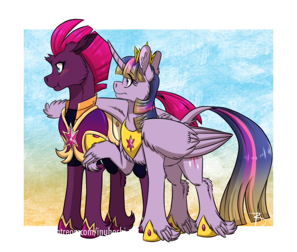 2018 armor blush duo equine female horn inuhoshi-to-darkpen mammal my_little_pony my_little_pony_the_movie tempest_shadow_(mlp) unicorn winged_unicorn wings