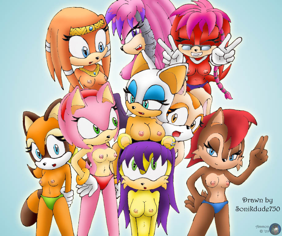 ammon amy_rose archie_comics cream_the_rabbit julie-su lara-su marine_the_raccoon mina_mongoose rouge_the_bat sally_acorn sega sonic_team sonikdude750 tikal_the_echidna