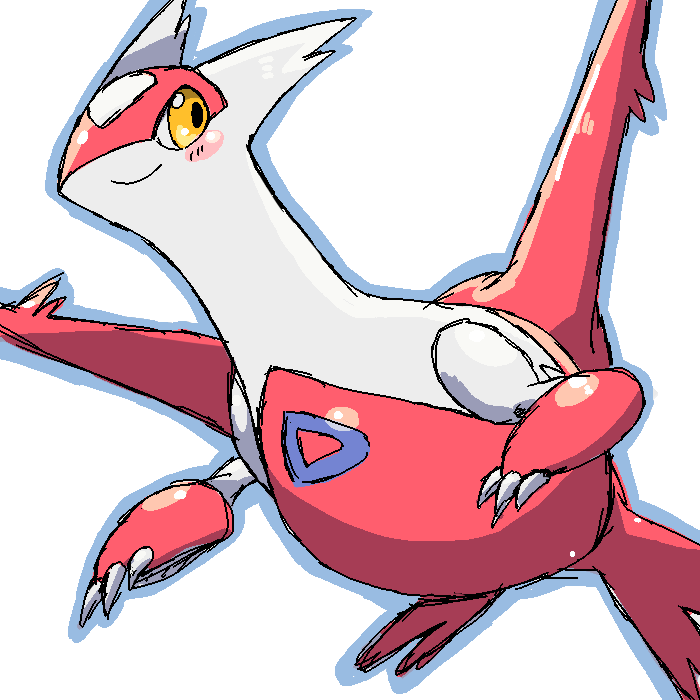 blush blush_stickers chiji claws dragon feral happy latias legendary_pok&eacute;mon nintendo pok&eacute;mon pok&eacute;mon_(species) simple_background smile solo video_games white_background wings yellow_eyes