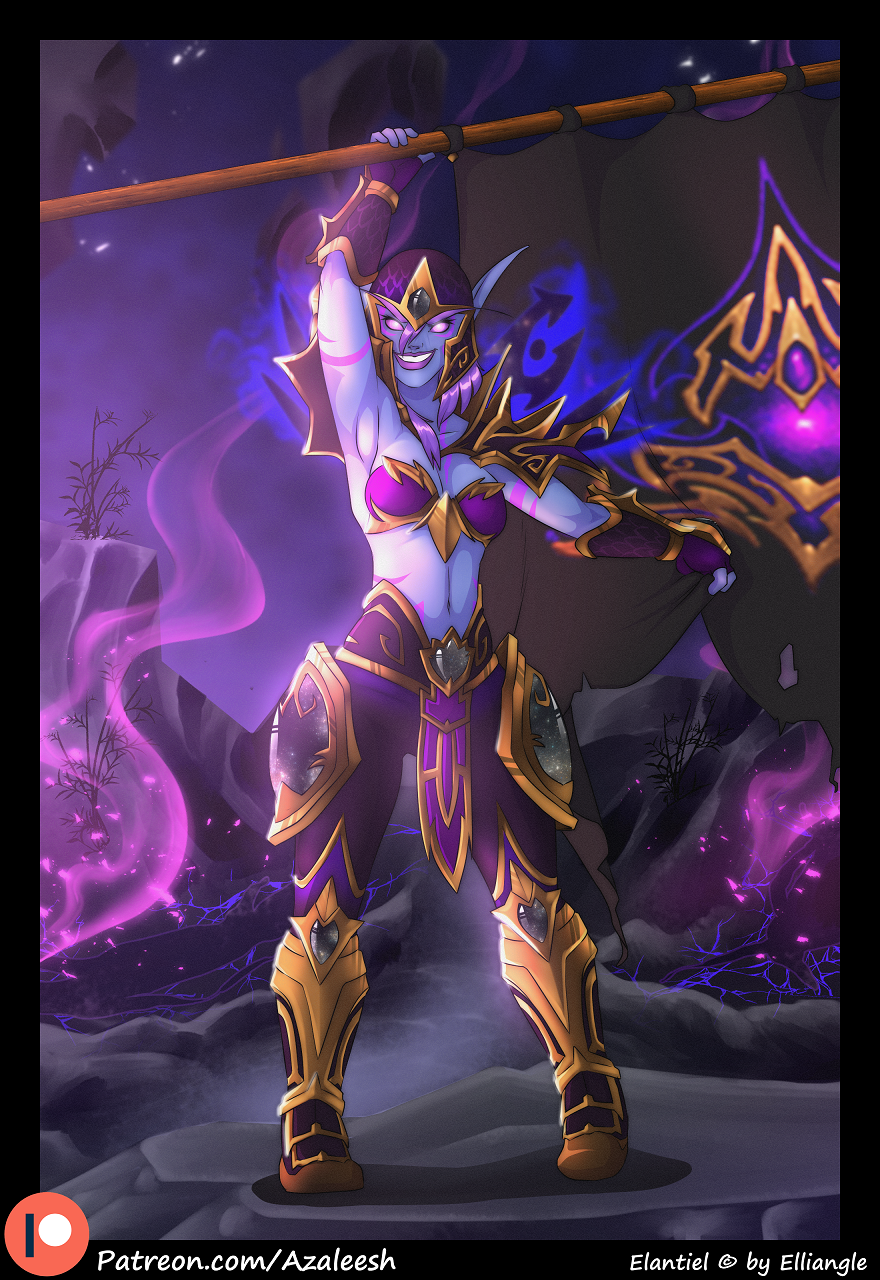 azaleesh elantiel generalarmour generalfemale not_furry smile video_games void_elf warcraft