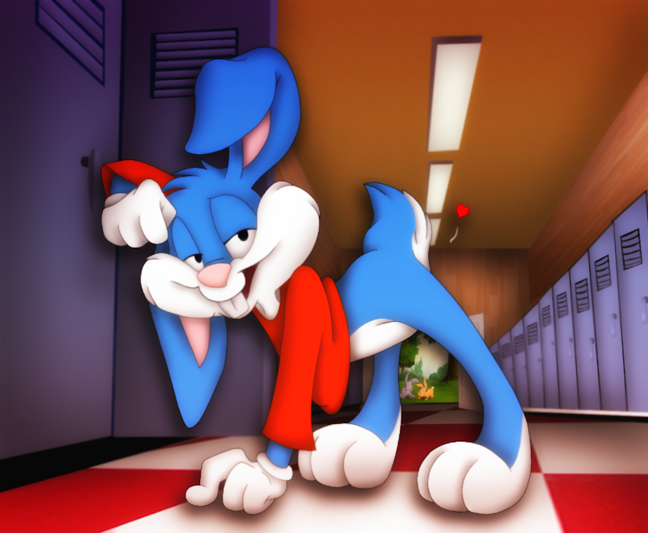 amegared ass_up buster_bunny edit lagomorph male mammal mizzyam naughty_face rabbit seductive shirt_up tiny_toon_adventures warner_brothers