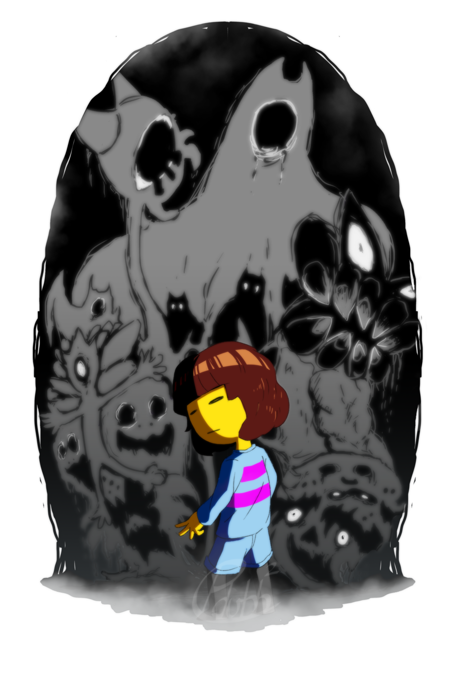 alpha_channel amalgamate ambiguous_gender endogeny group human lemon_bread looking_at_viewer mammal memoryhead monster pdubbsquared protagonist_(undertale) reaper_bird simple_background snowdrake's_mother transparent_background undertale video_games
