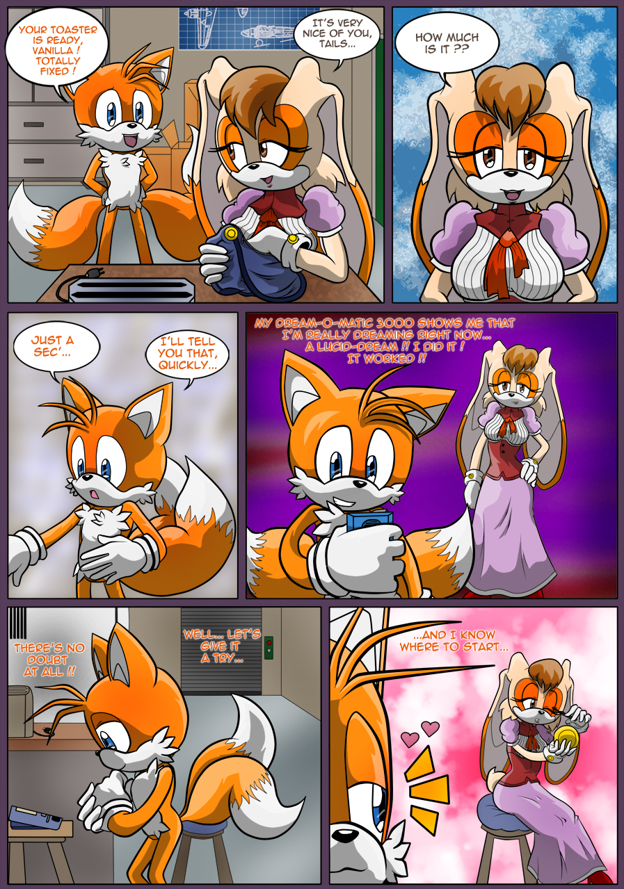 age_difference anthro canine comic cub duo female fox hi_res lagomorph larger_female male mammal mature_female miles_prower rabbit raianonzika size_difference smaller_male sonic_(series) vanilla_the_rabbit young younger_male