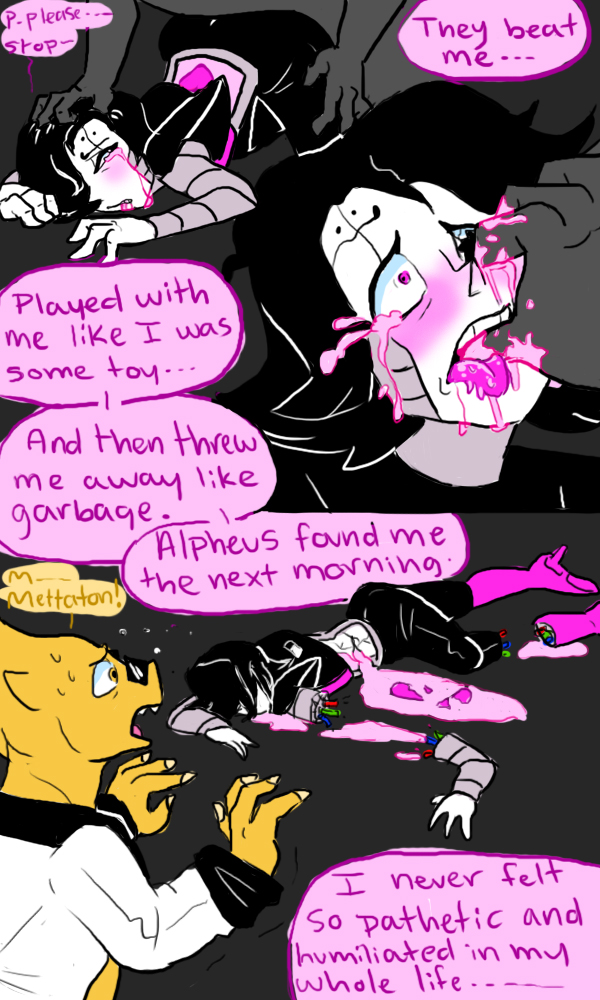 alphys anal anal_penetration beaten clothed clothing digital_media_(artwork) duo_focus english_text female flashback forced group hair humanoid long_hair machine male male/male mettaton mettaton_ex nsfwshamecave open_mouth penetration rape robot sex tears teeth text tongue tongue_out underlust undertale video_games wounded