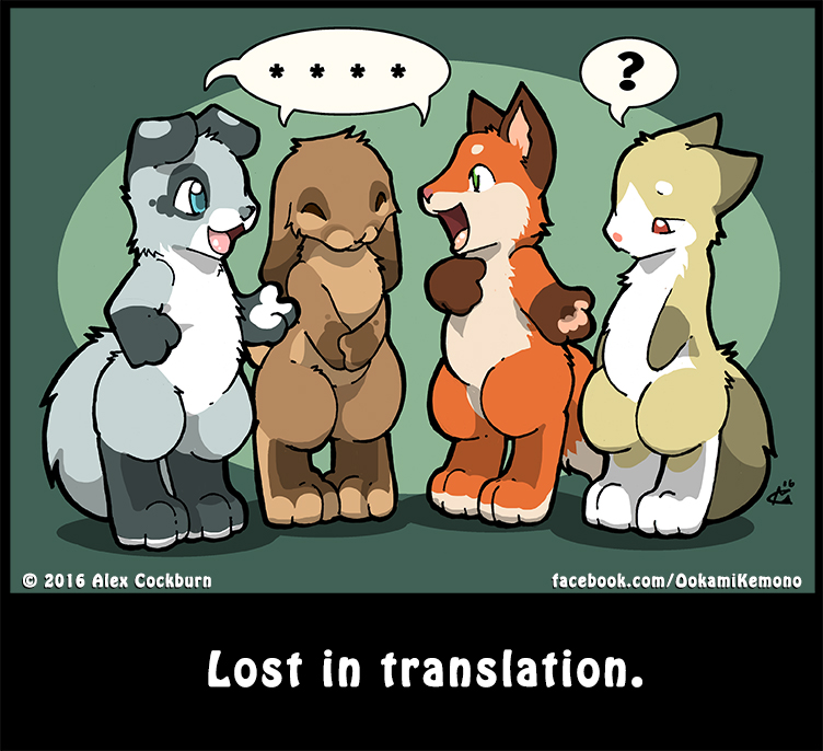 2016 ? anthro blue_eyes brown_fur canine cat chibi confusion dog english_text eyes_closed feline fox fur green_background green_eyes grey_fur group lagomorph mammal nude o-kemono open_mouth pink_eyes rabbit simple_background story story_in_description tan_fur text tongue white_fur