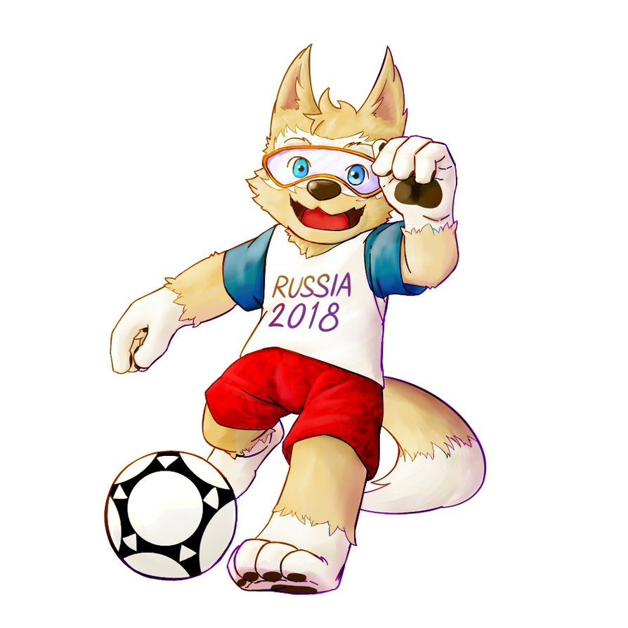 2016 2017 anthro arctic_wolf arm_markings ball blue_eyes canine clothed clothing ears_up eyewear fifa fifa_2018 fifa_russia_2018 fur goggles holding_ball male mammal markings mascot musicsoul95 russia russian shirt shorts simple_background soccer soccer_ball solo sport t-shirt tan_fur white_markings wolf world_cup zabivaka