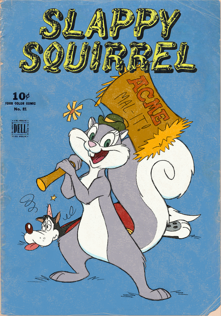 animaniacs buckteeth canine cartoon_violence female fur hat male mammal rodent simple_background slappy_squirrel squirrel teeth toony walter_wolf warner_brothers wolf