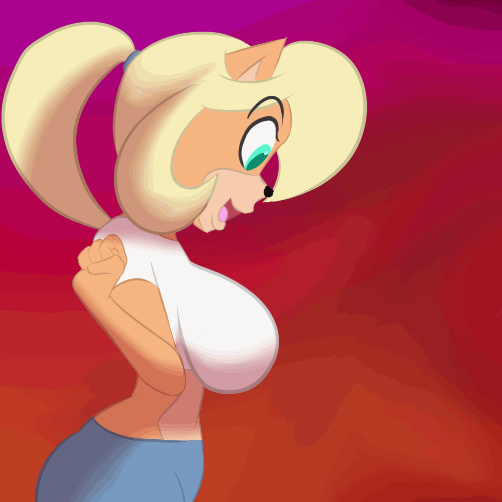 2d_animation 7-light-of-shadows-7 animated anthro bandicoot big_breasts biped breast_expansion breasts coco_bandicoot crash_bandicoot_(series) female huge_breasts hyper hyper_breasts mammal marsupial nipples side_view solo video_games