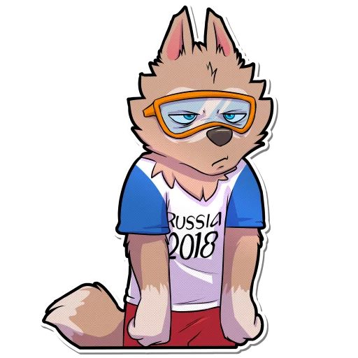 &lt;3 2017 4_fingers alpha_channel angry anthro canine clothed clothing cobaltsynapse cute disappointed eyewear fifa front_view goggles half-closed_eyes looking_at_viewer male mammal mascot reaction_image simple_background solo tired transparent_background what wolf zabivaka