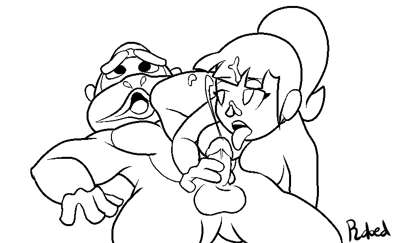 2018 4_fingers aliasing animal_crossing anthro anthrofied ape balls biceps biped black_and_white breast_rest breasts butt_from_front cross-eyed cum cum_in_hair cum_on_face cum_on_leg cum_on_partner cumshot digital_drawing_(artwork) digital_media_(artwork) duo ejaculation erection eyelashes female front_view glans gorilla hair half-closed_eyes handjob human human_on_anthro humanoid_hands humanoid_penis interspecies looking_at_another looking_at_partner looking_back looking_pleasured lying male male/female mammal medium_breasts monochrome muscular muscular_male nintendo on_back open_mouth orgasm orgasm_face pecs peewee_(animal_crossing) penis ponytail primate robedart sex simple_background tongue tongue_out video_games villager_(animal_crossing) white_background