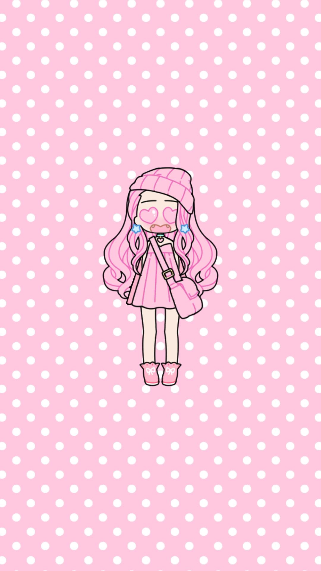 1girl child cute heart heart_eyes love pink simple_background