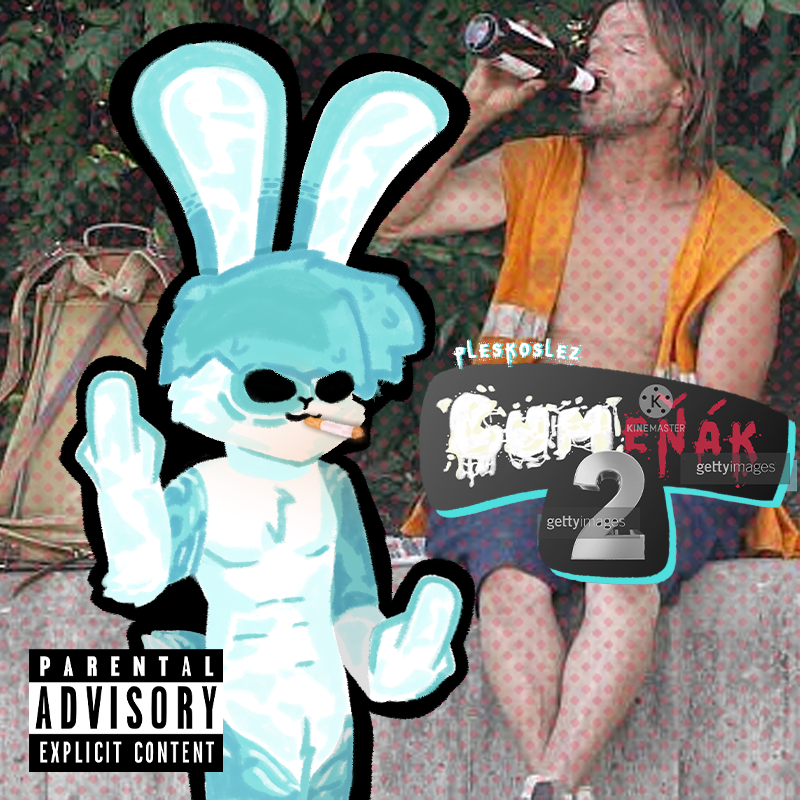 1:1 album_cover alcohol anthro beer beverage bodily_fluids cigarette clothed clothing cover cum duo fur genital_fluids hair homeless human humanoid lagomorph leporid male male/male mammal nude pleskoslez plesky_(pleskoslez) rabbit text white_body white_fur