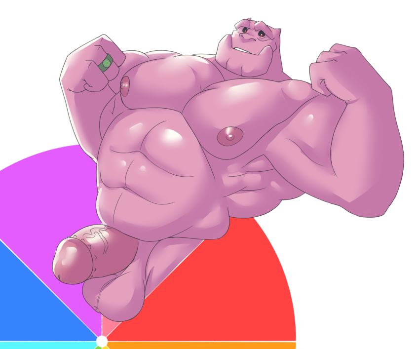 abs alien balls biceps bolovaxian genitals green_lantern green_lantern_(series) humanoid kilowog male muscular muscular_humanoid muscular_male nipples pecs penis pink_body pink_skin ring solo unrealrui vein veiny_penis