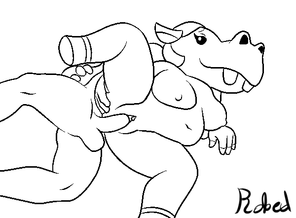 2018 aliasing animal_crossing anthro balls beady_eyes belly bertha_(animal_crossing) big_belly big_breasts biped black_and_white breasts clitoris deep_navel digital_drawing_(artwork) digital_media_(artwork) duo erection eyelashes faceless_male female female_focus hair hippopotamus hooved_fingers hooves human human_on_anthro human_penetrating humanoid_hands humanoid_penis interspecies larger_female leaning_on_arm_support line_art lying male male/female male_penetrating mammal monochrome navel nintendo nude on_side overweight overweight_female penetration penis pussy raised_leg robedart sex short_hair simple_background size_difference small_dom_big_sub smaller_male smile snout solo_focus spoon_position spooning thigh_grab vaginal vaginal_penetration video_games white_background