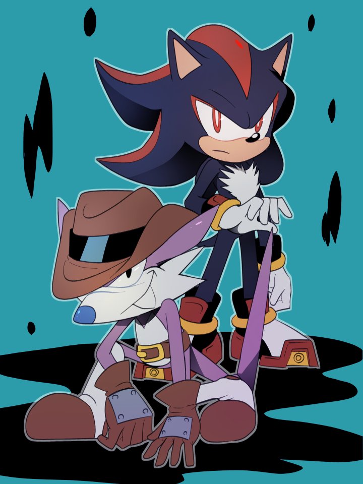 anthro canid canine canis cowboy dipodid duo eulipotyphlan fang_the_hunter hedgehog hybrid jerboa male male/male mammal plus2sf pose purple_body rodent sega shadow_the_hedgehog sonic_the_hedgehog_(comics) sonic_the_hedgehog_(series) wolf