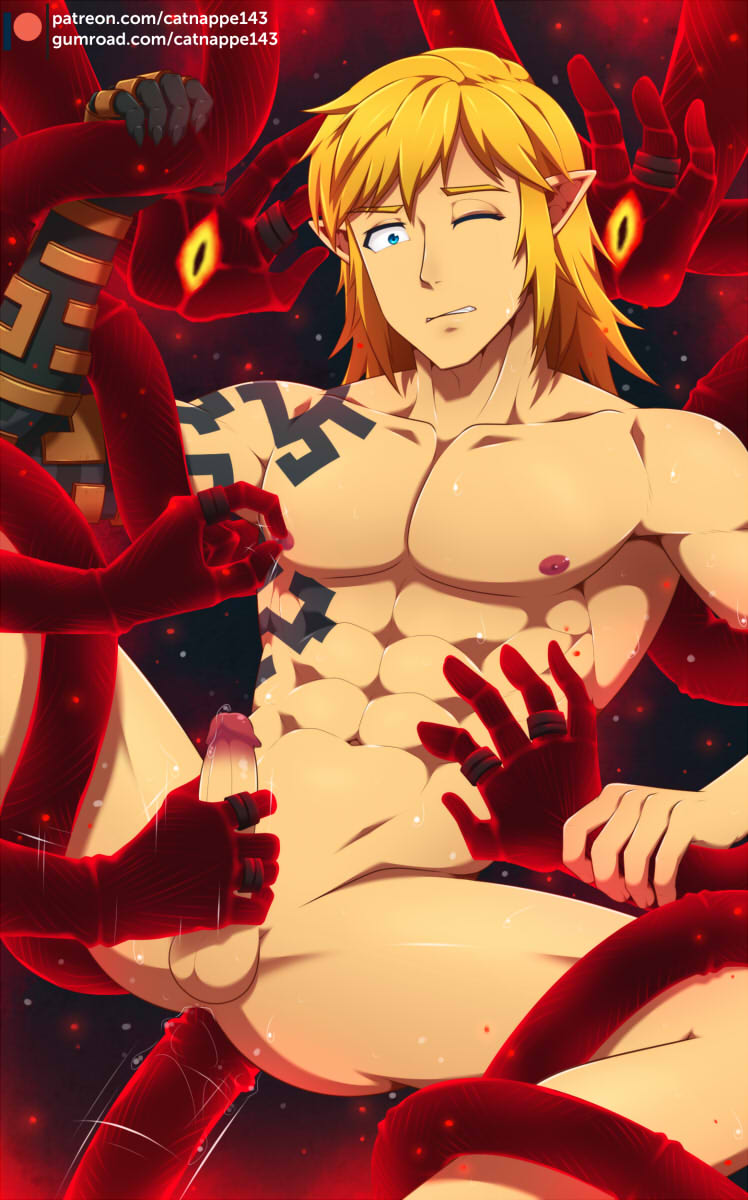 5_fingers abs anal anal_penetration areola balls biped blonde_hair blue_eyes catnappe143 erection eyebrows fingers genitals glans gloom_spawn_(tloz) hair handjob hi_res humanoid_genitalia humanoid_penis humanoid_pointy_ears hylian link male male/male male_penetrated male_penetrating male_penetrating_male muscular muscular_male nintendo nipples not_furry one_eye_closed pecs penetration penile penile_penetration penis penis_in_ass rauru's_arm sex tears_of_the_kingdom the_legend_of_zelda