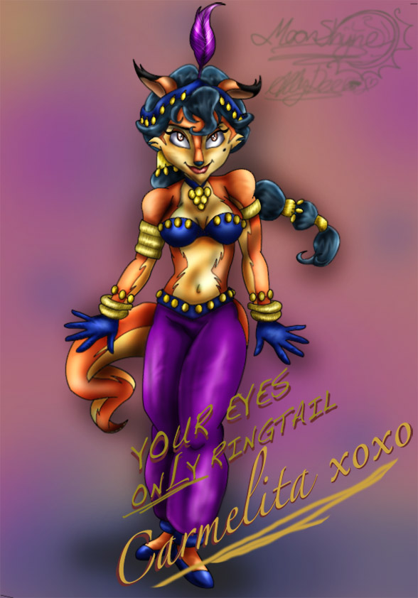 2013 belly_dancer carmelita_fox clothing female gloves harem looking_at_viewer moon-shyne sly_cooper_(series) solo video_games